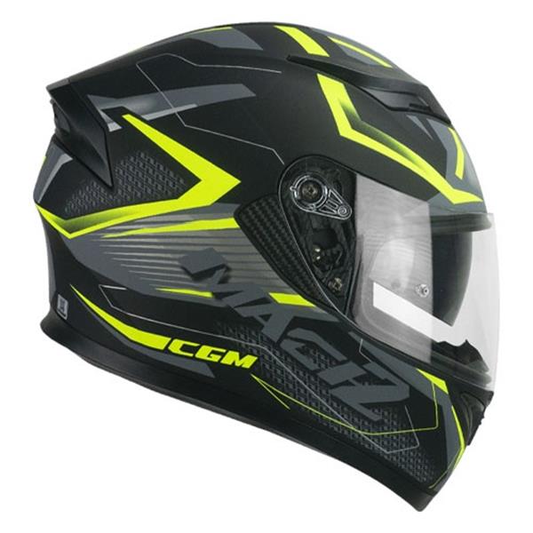 CASCO CGM TAMPERE MACH 2 NERO/GIALLO FLUO OPACO